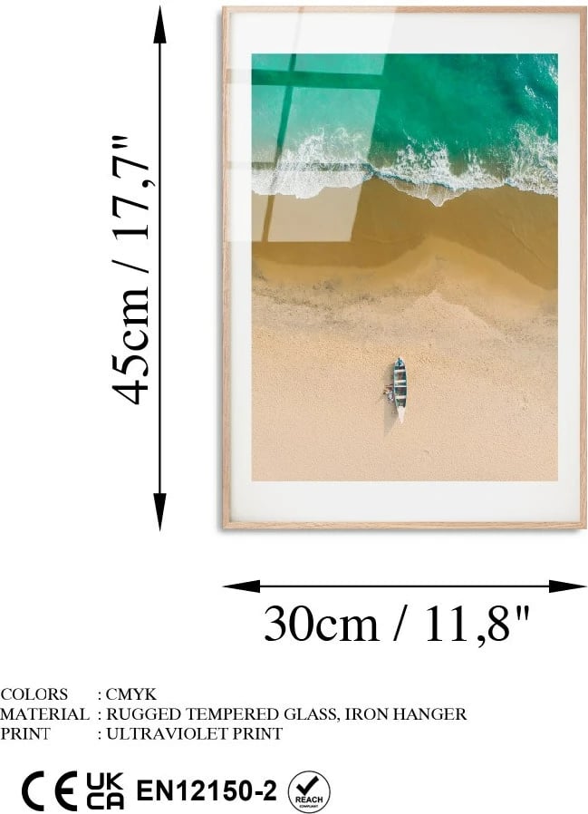 Pikturë dekorative prej xhami të temperuar, Wallity, UV-1072, 30x45cm