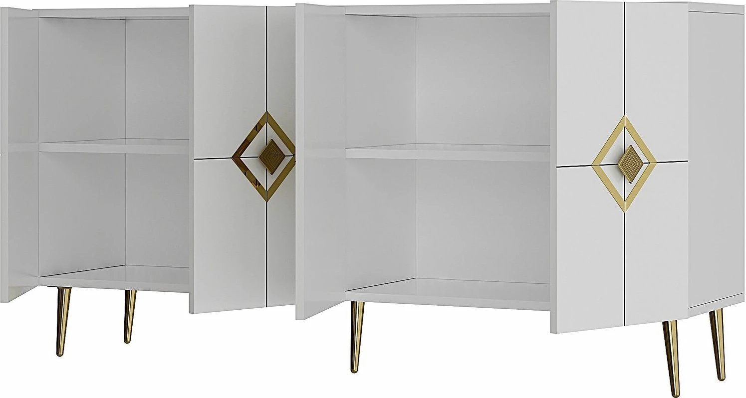 Konsolë Skye Decor, e bardhë dhe ari, KB150