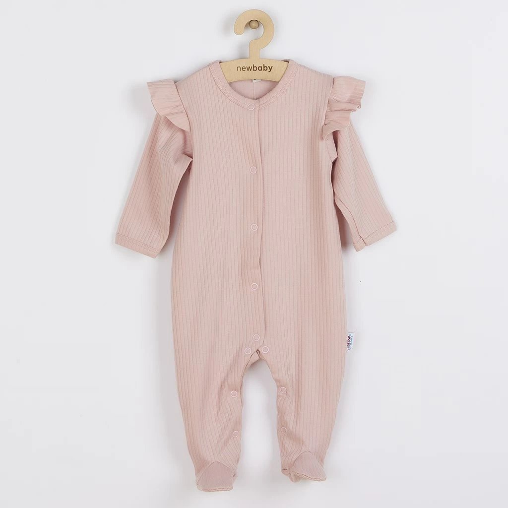 kombinezon bebe, New Baby, Practical, 100% pambuk, me kopsa me presion, madhësia 86 (12-18m), rozë