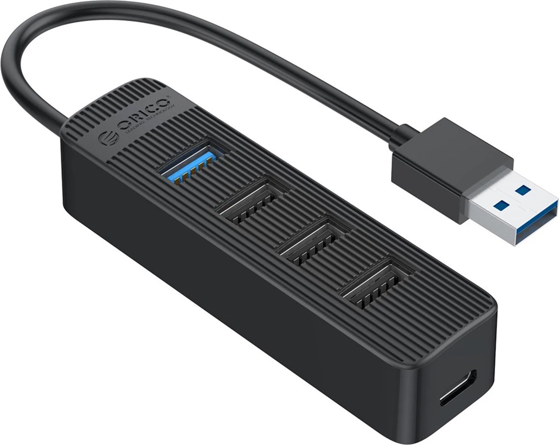 Kasë Orico TWU32-4A, 1x USB-A 3.1 + 3x USB-A 2.0 + USB-C 5V/3A, e zezë