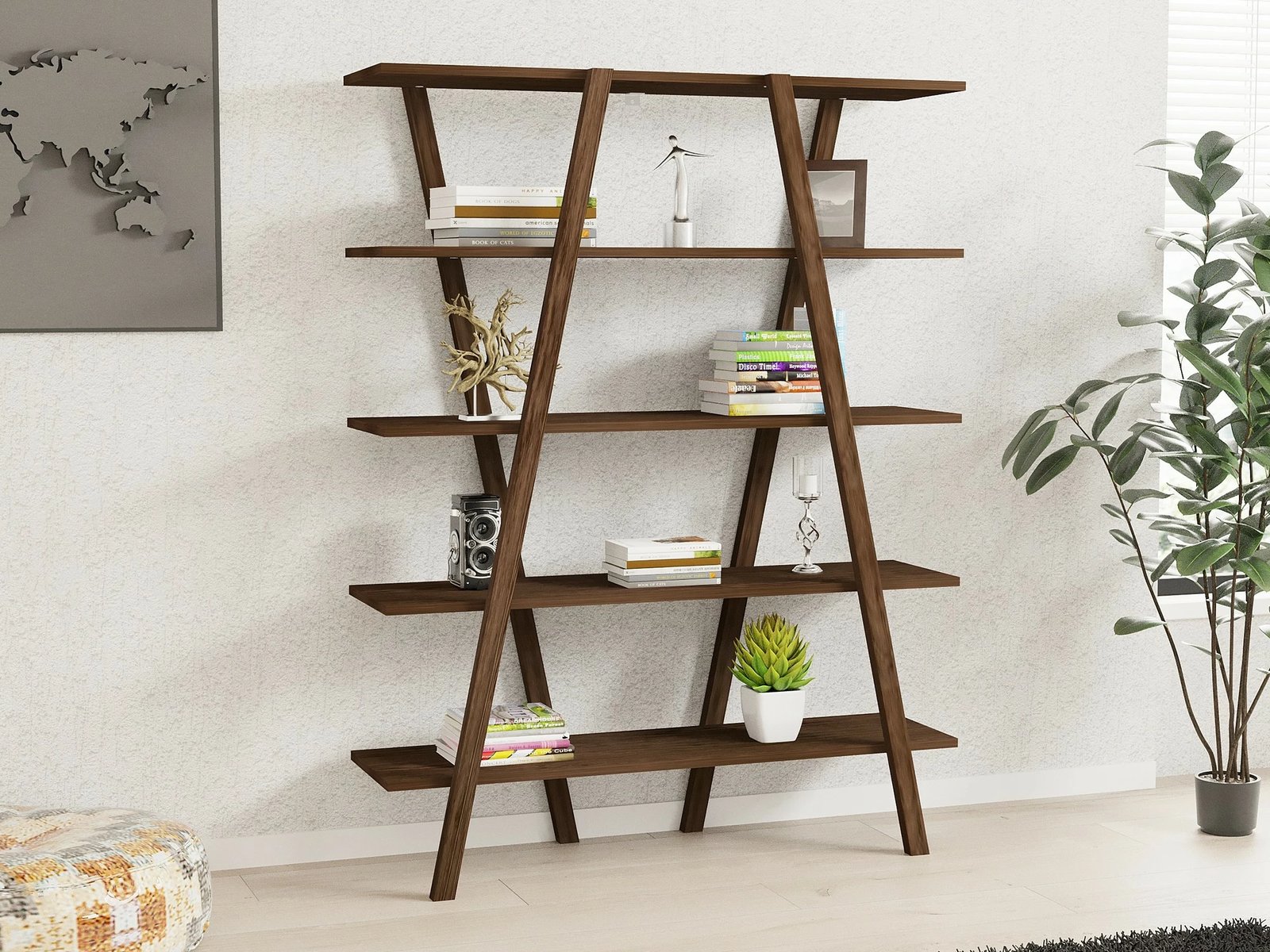 Raft librash, ngjyrë arre, Skye Decor, 115x144x29.5cm