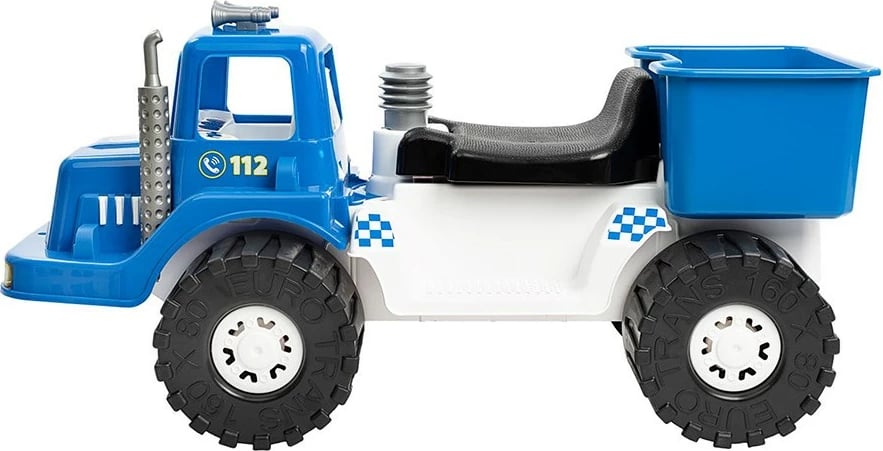 makinë lodër për hipje policie, BAYO, POLICE 70 cm, kapacitet 20 kg, kuti nën ulëse, për moshë 3+, 71x33x39 cm, blu