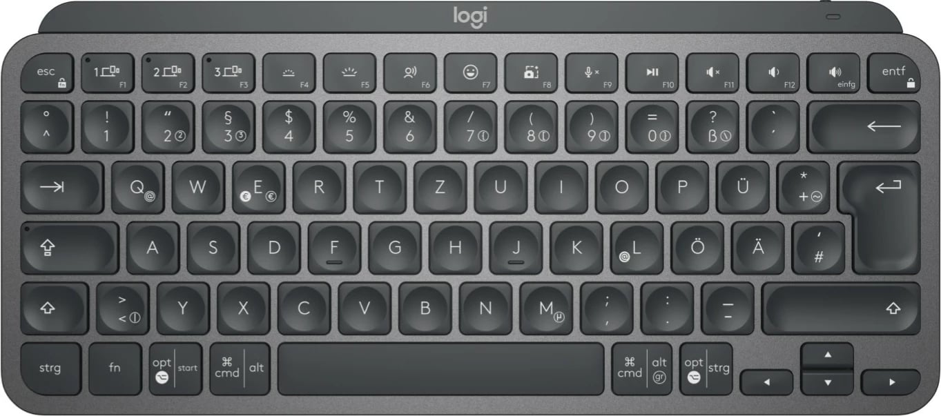 Tastierë dhe maus Logitech MX Keys Mini Combo për biznes, pa kabllo, RF Wireless + Bluetooth, QWERTZ, grafit