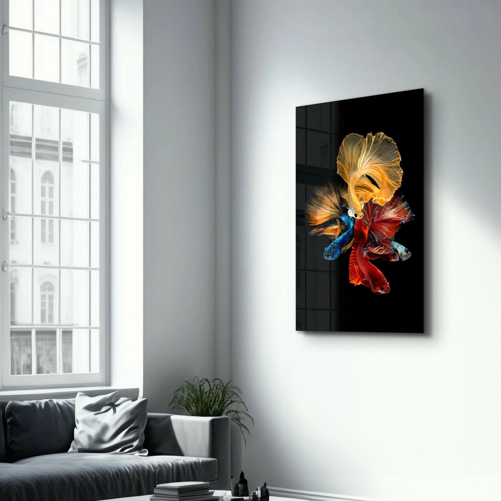 Pikturë dekorative prej xhami të temperuar, shumëngjyrëshe, OGLS-8090, 46x72cm