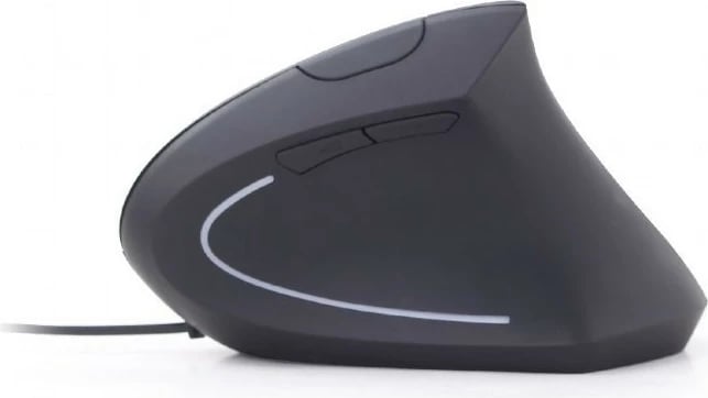 Maus ergonomik Gembird MUS-ERGO-01, me 6 butona, i zi, me kabllo