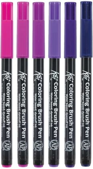 Markerë brush TALENS Sakura Koi Galaxy, set prej 6 copë, Ngjyrë Vjollcë