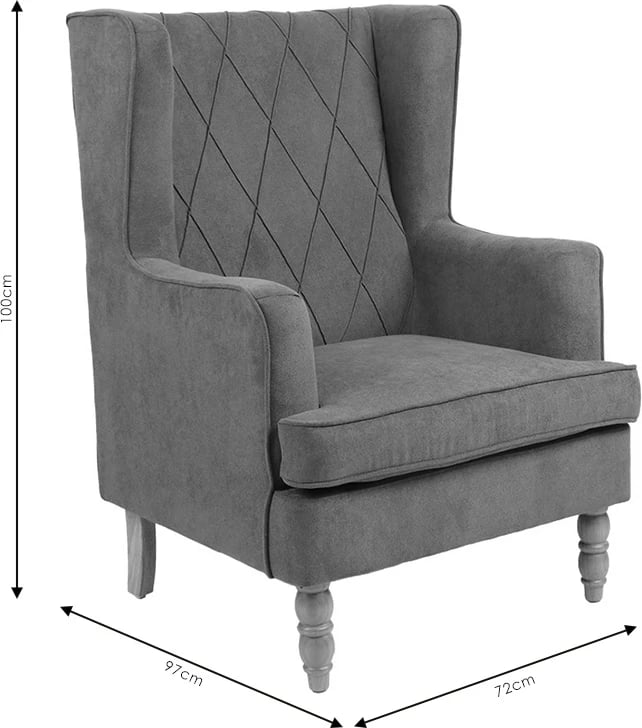 Fotel Efficient, material gri-e zezë, 72x97x100cm