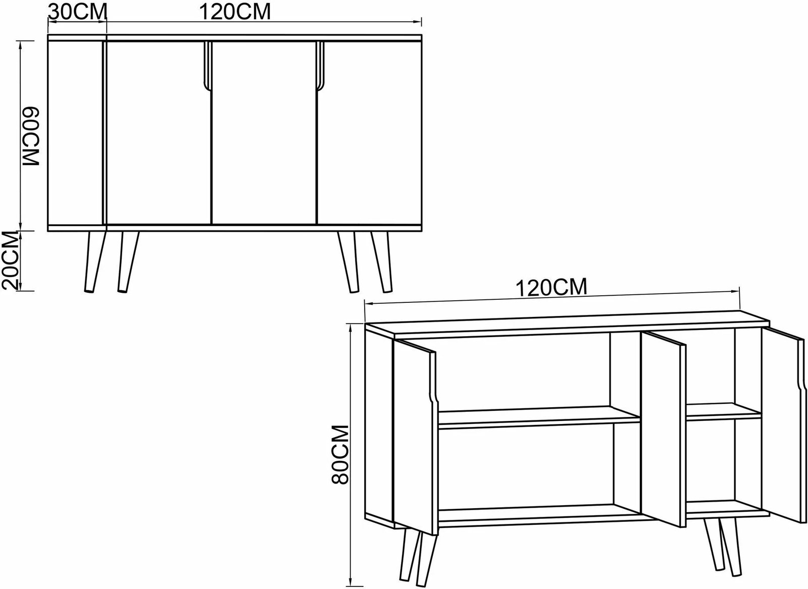 Konsol Skye Decor Verona 120, lis safir, e bardhë