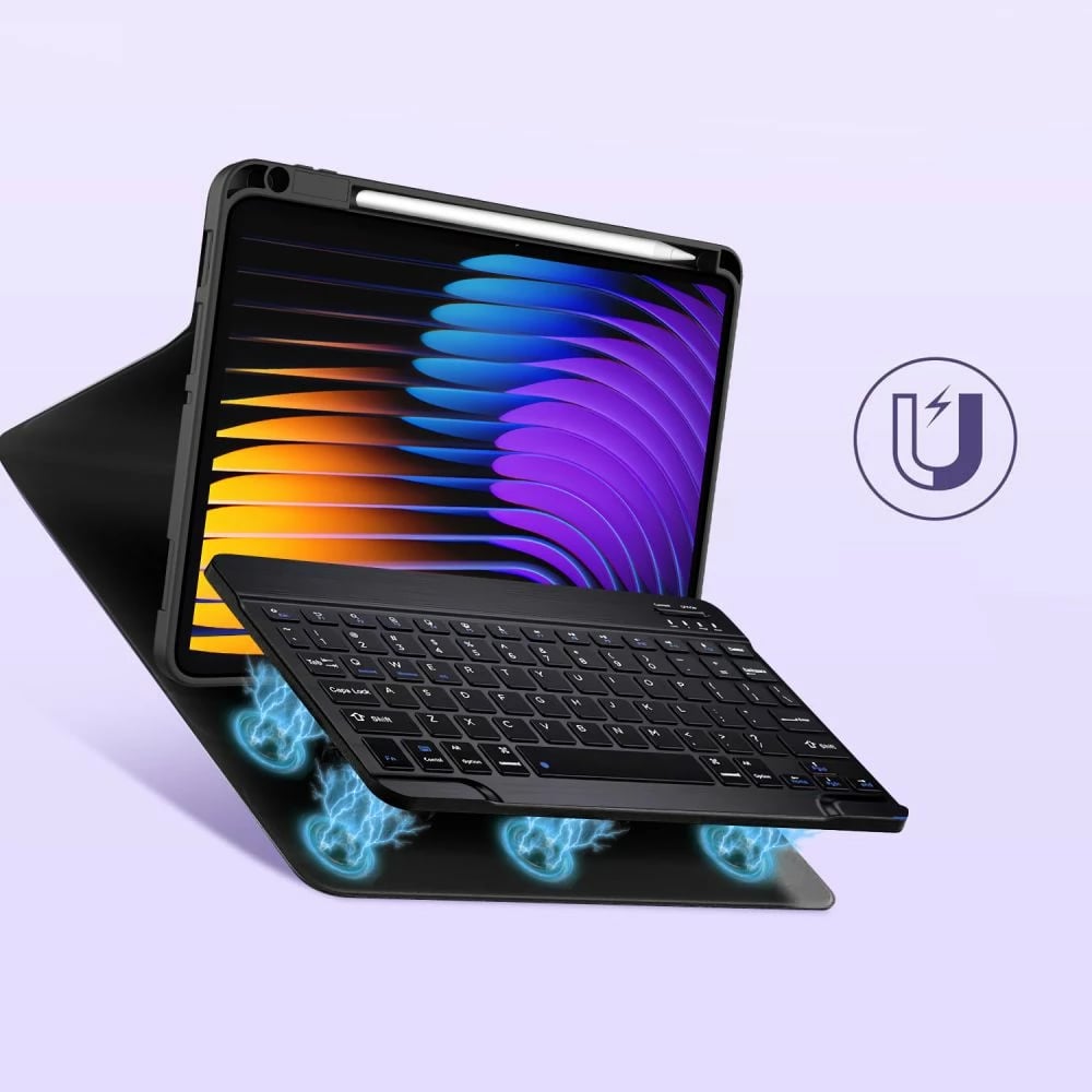 Mbështjellës me tastierë Bluetooth Tech-Protect SC Pen për Xiaomi Pad 7 / 7 Pro, i zi