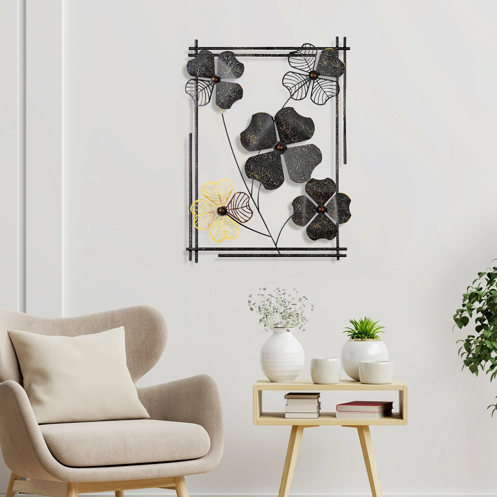 Aksesor dekorativ metalik për mur Wallity, Zouping 2, shumëngjyrësh, 50x70x4cm