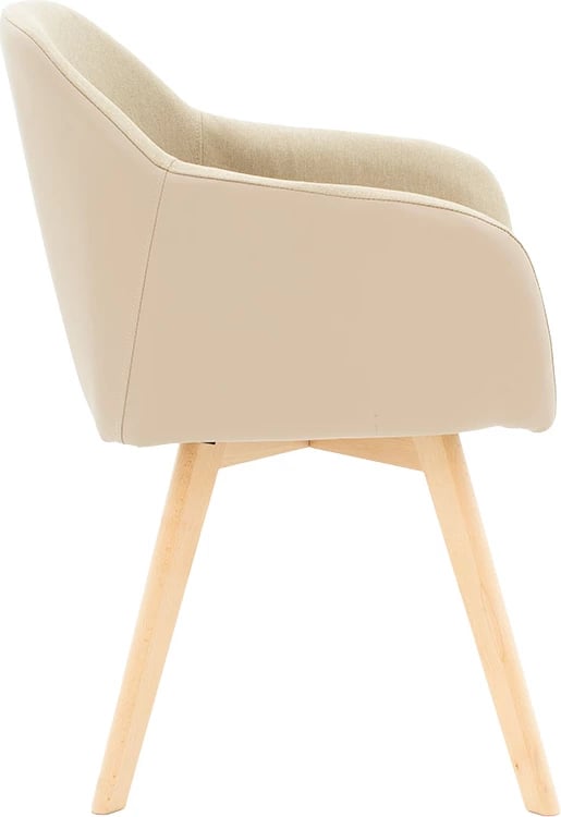 Karrige Safira, pëlhurë PU, bezhë-natyrale, 57x58x84cm