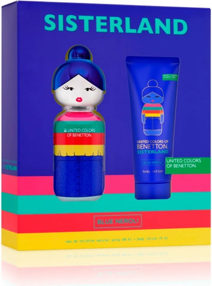 Eau de Toilette unisex Benetton Sisterland Blue Neroli, 80ml + body lotion 75ml