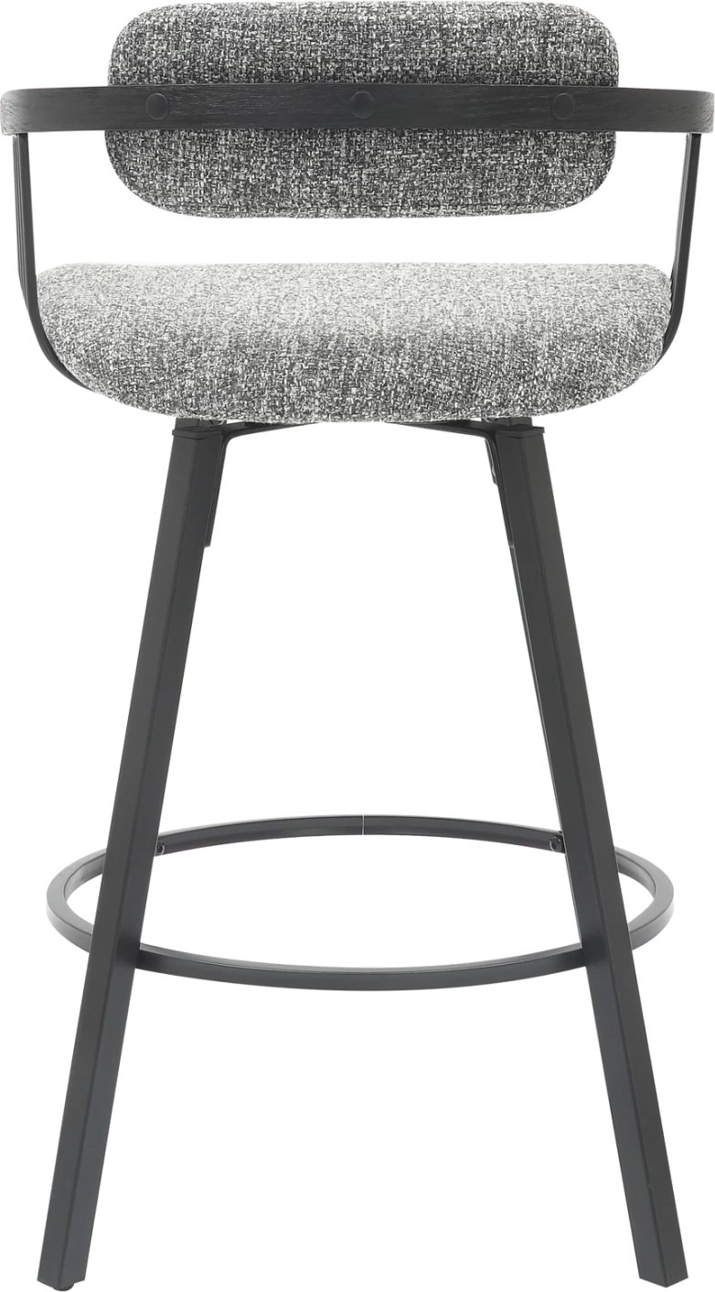 Karrige për bar rrotulluese LANG FH9990.02, kornizë metali e zezë, pëlhurë gri, 51.5x48.5x89.5H cm