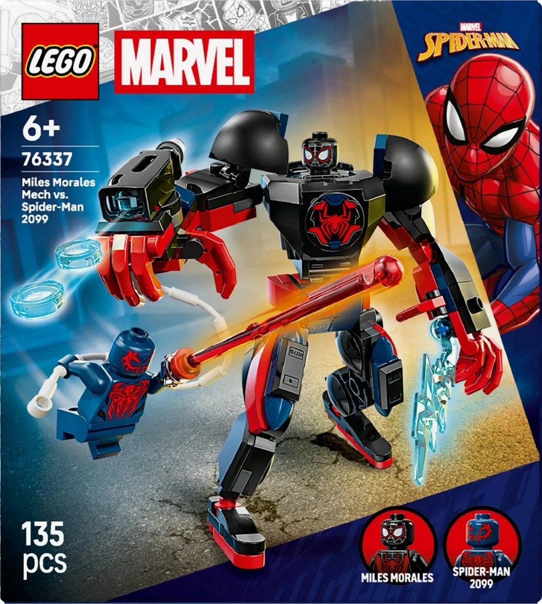 Set LEGO Marvel 76337 Miles Morales vs. Spider-Man 2099, 135 pjesë, 6+