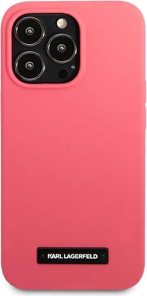 Mbështjellës Karl Lagerfeld Silicone Plaque për iPhone 13/13 Pro, 6.1", Fuksja
