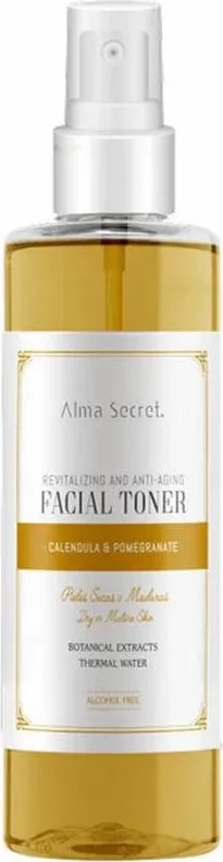 Tonik fytyre Alma Secret revitalizues dhe kundër plakjes me kalendulë dhe shegë unisex 200ml Tonik fytyre Alma Secret revitalizues dhe kundër plakjes me kalendulë dhe shegë unisex 200ml