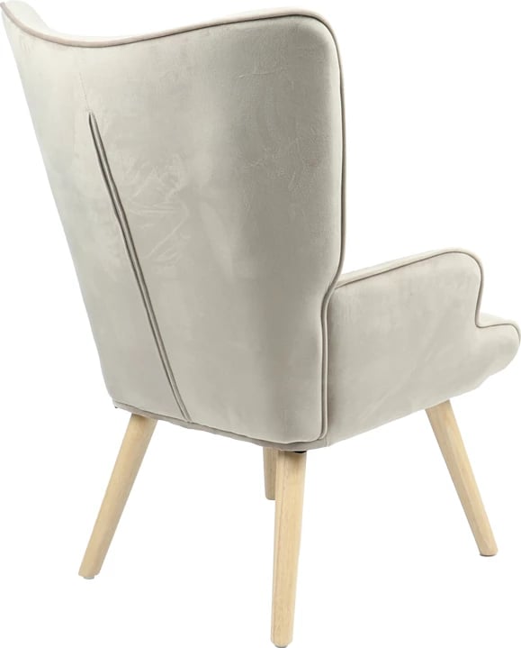 Karrige Fluffy, pëlhurë kadife, këmbë natyrale, 75x69x96cm