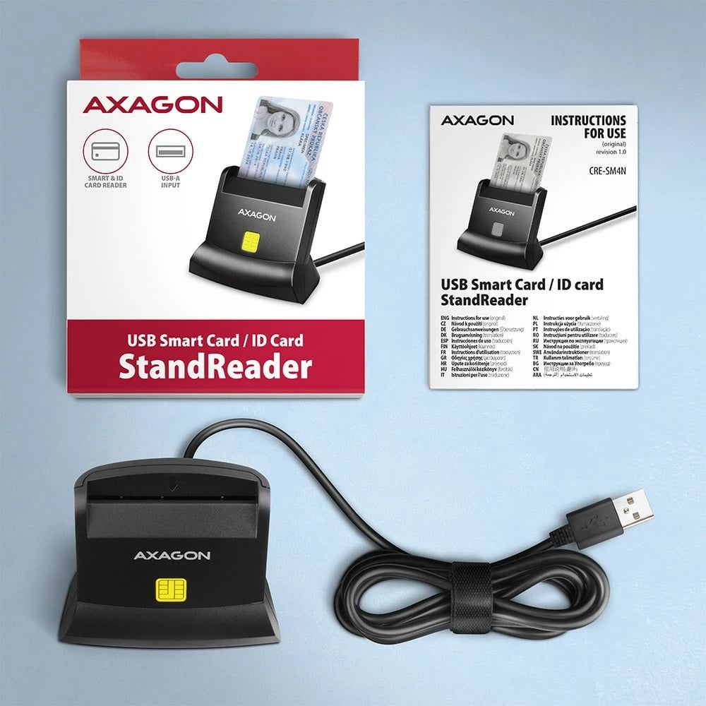 Lexues kartelash AXAGON CRE-SM4N, USB, 1.3m kabllo, i zi