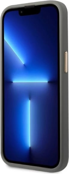Mbështjellës Guess Peony Logo Plate për iPhone 13 Pro Max 6.7", MagSafe, Gri