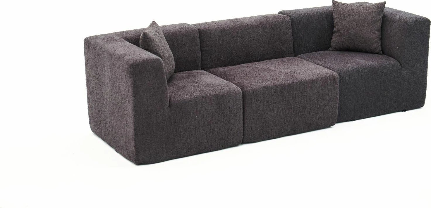 Divan treshe Atelier del Sofa, ngjyrë antracit, 3 pjesë