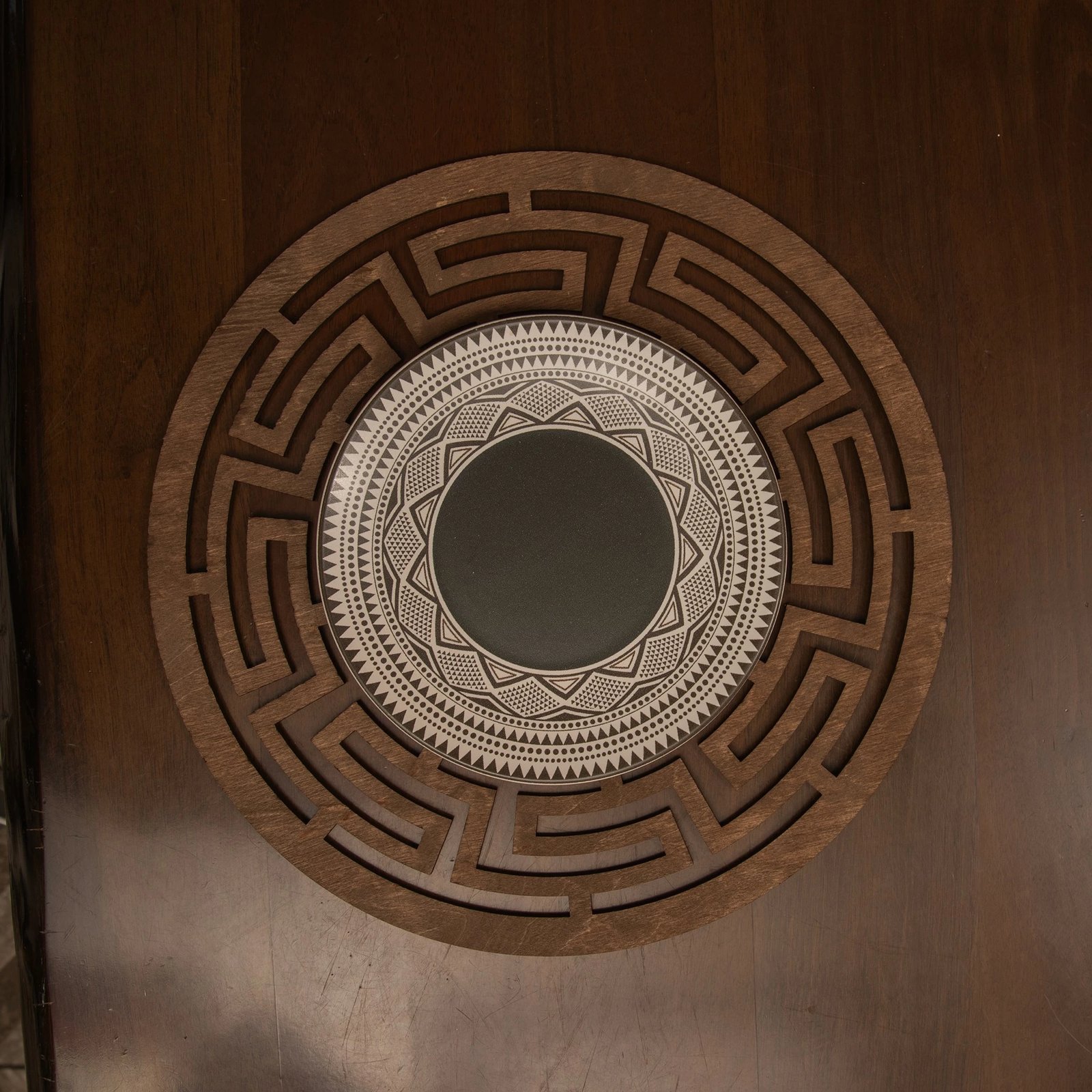 Set nënshimesh druri për tavolinë (6 copë), Hermia, Labirint, ngjyrë wenge