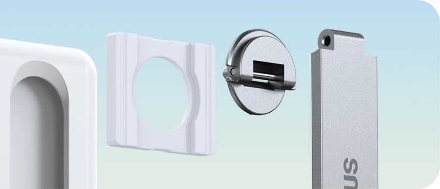 Mbështjellës Baseus LUXZ010002 me mbajtëse magnetike, i bardhë