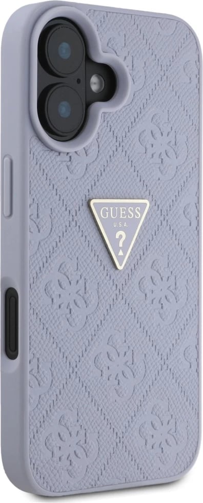 Mbështjellës Guess Hot Stamp 4G Pattern Triangle Metal Logo për iPhone 16, Vjollcë Mbështjellës Guess Hot Stamp 4G Pattern Triangle Metal Logo për iPhone 16, Vjollcë
