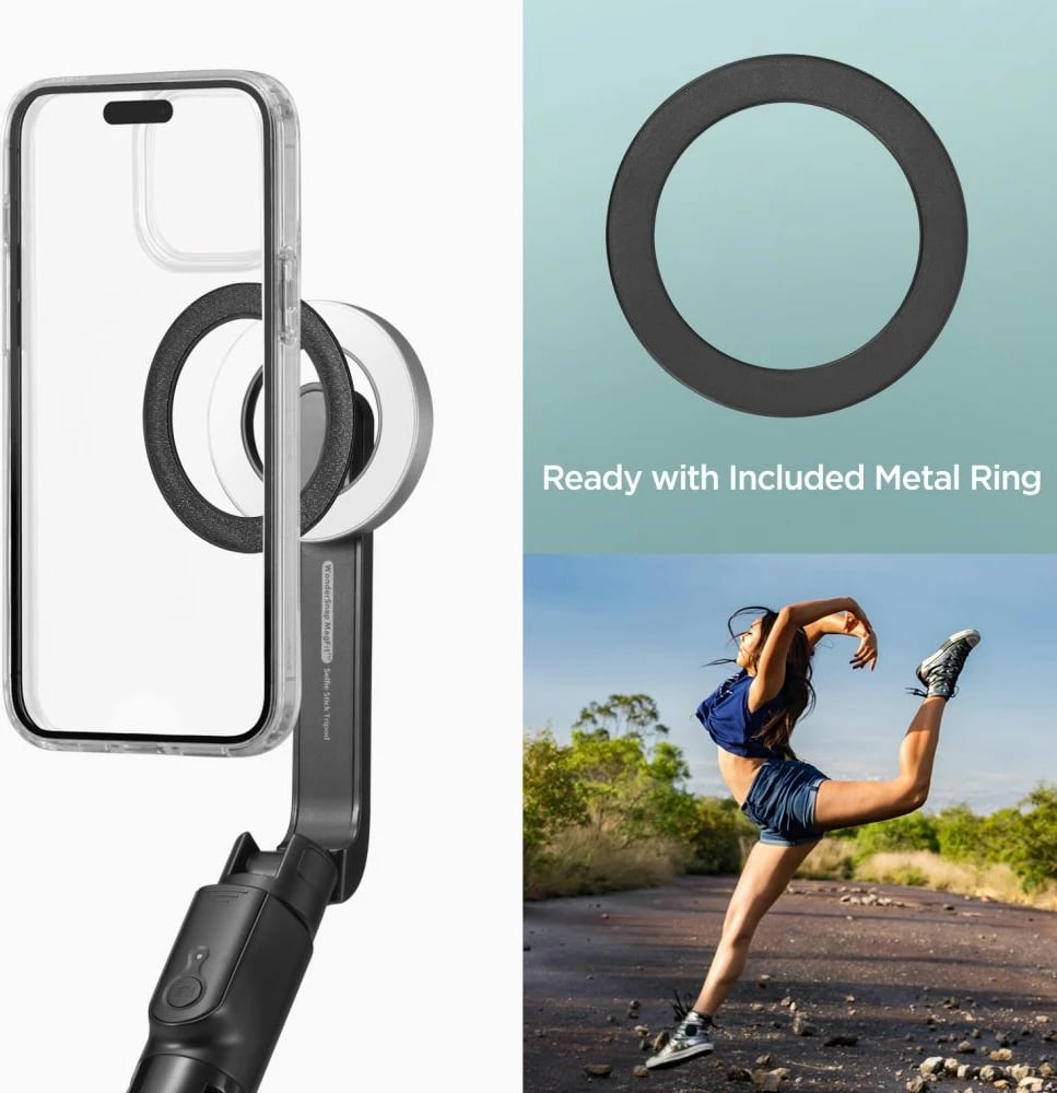 Selfie stick Spigen S580W me MagSafe, Bluetooth, tripod, e zezë