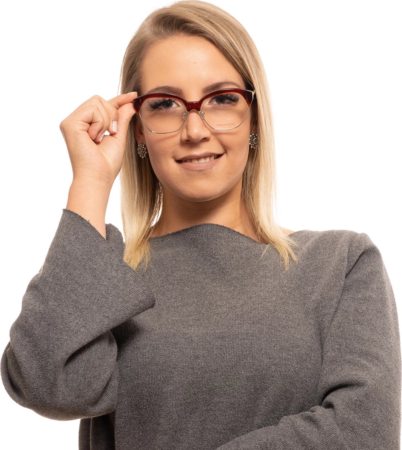 Kornizë optike për femra Emilio Pucci, e kuqe