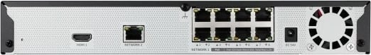 NVR Hanwha QRN-830S, 8 kanale, 3840 x 2160 piksel, e zezë
