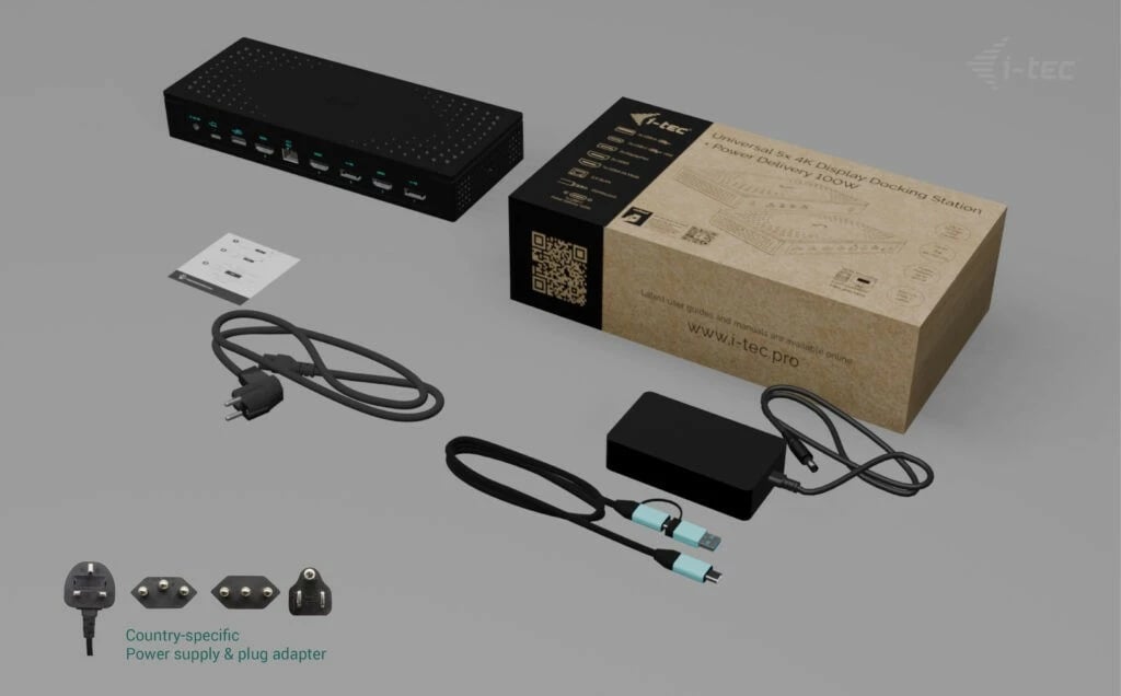 Kasë docking i-tec CA5MONITORDOCKPD, 5x 4K/60Hz, Power Delivery 100W, e zezë