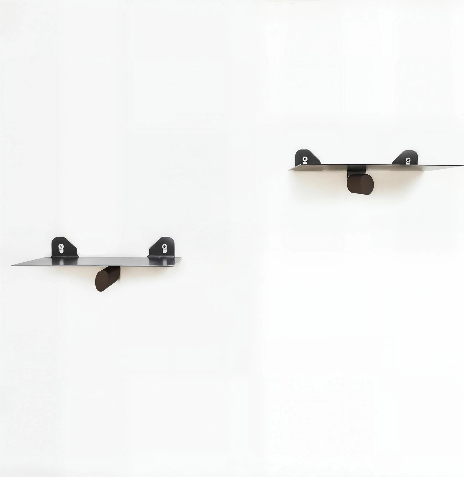 Raft dekorativ metalik për mur, ngjyrë kafe dhe e zezë, Hanah Home, Wr042, 2 copë