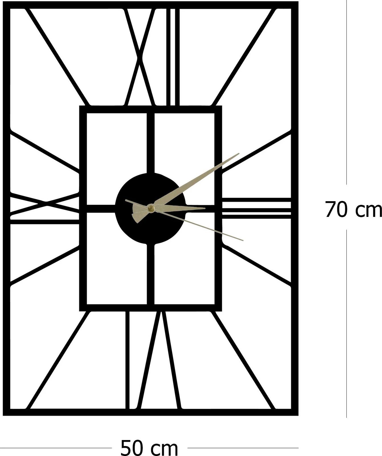 Orë muri dekorative metalike Wallity, Asalet, e zezë, 50x70cm