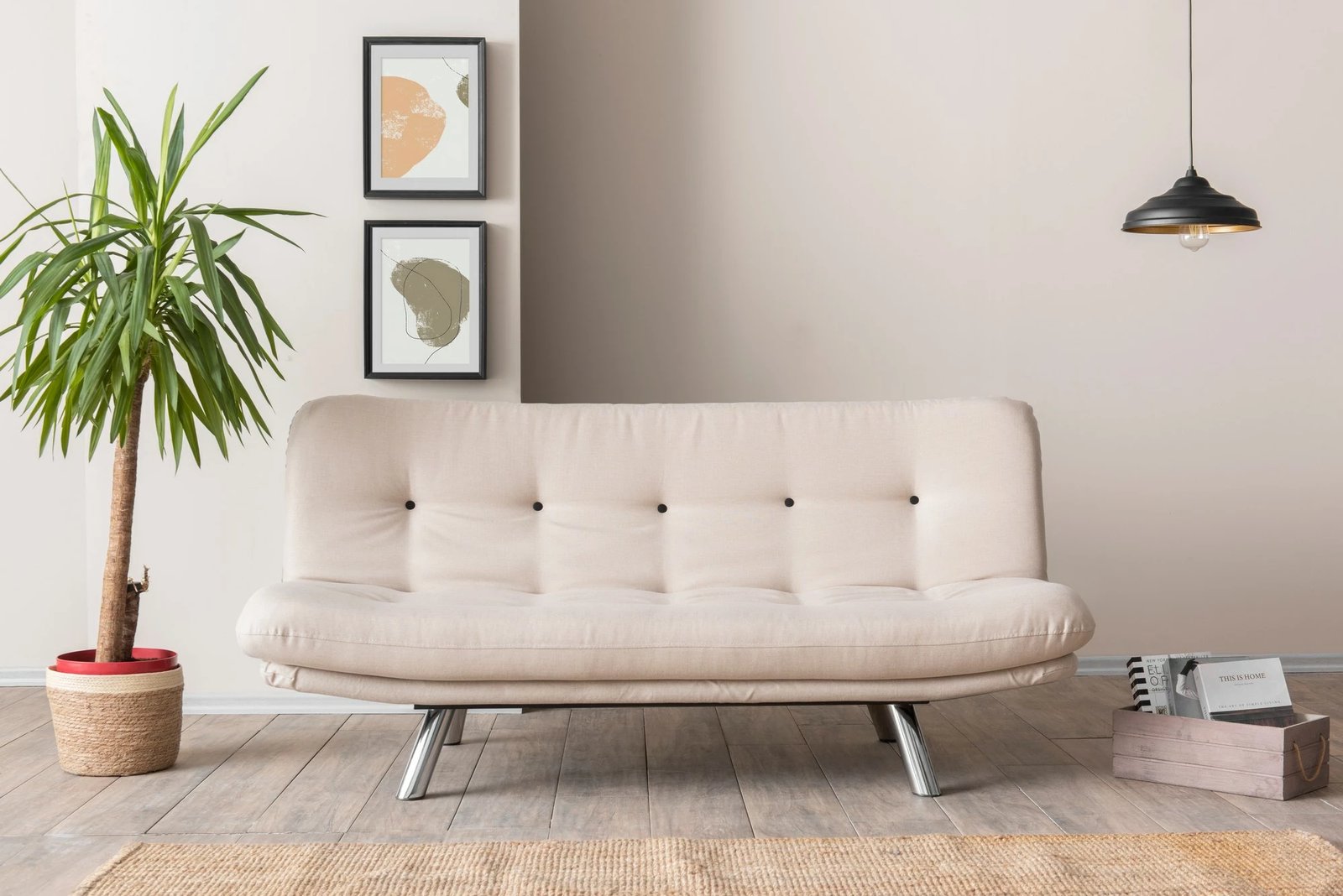 Krevat-sofë 3 vende, Atelier del Sofa, Misa Small Sofabed v3, krem