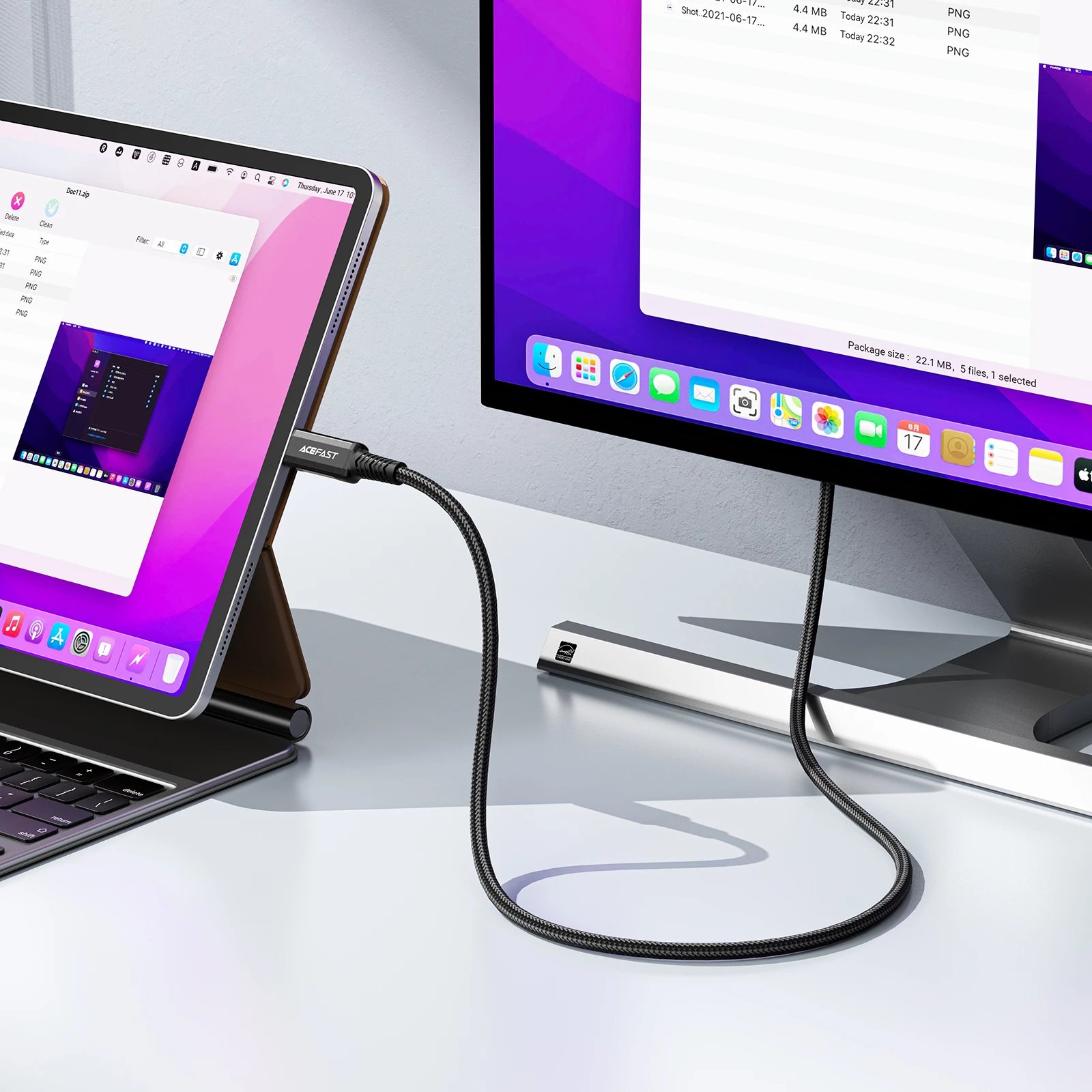 Kabllo video Acefast C1-10, USB-C në HDMI, 1.8m, 4K 60Hz, e zezë