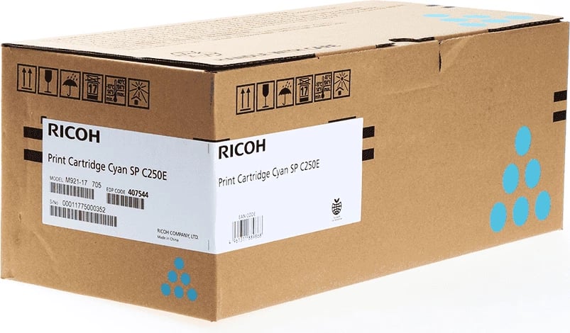 Toner Ricoh SP C250E 407544, 1600 faqe, cyan