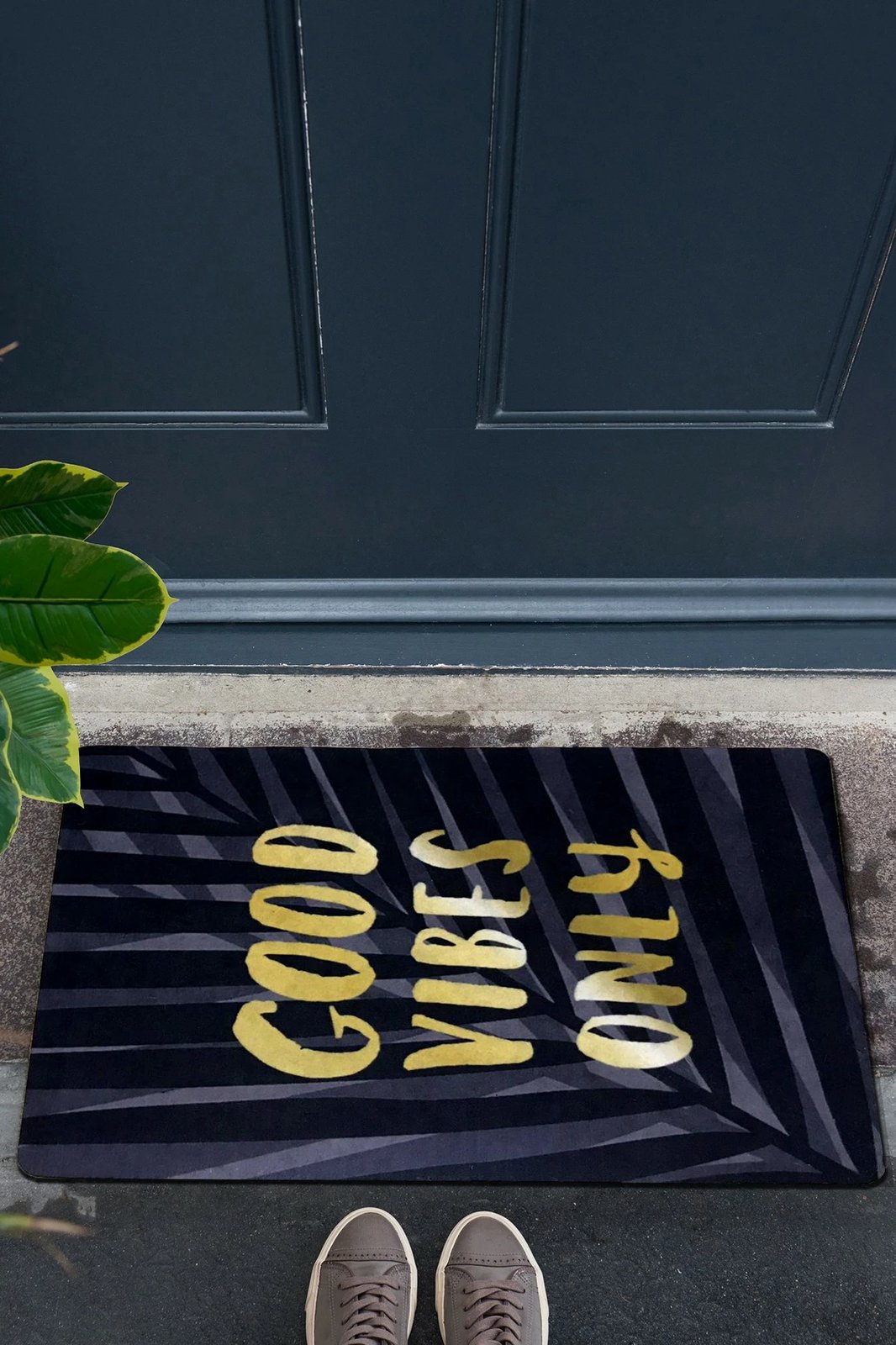 Shilte hyrëse PVC, dizajn 'Good Vibes', shumëngjyrëshe, 40x60cm