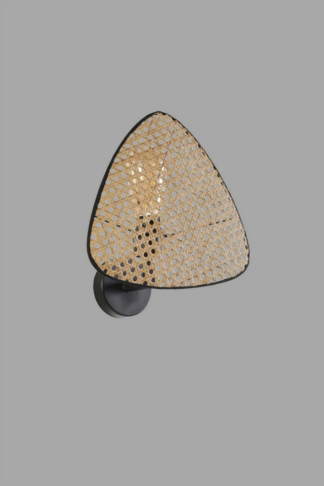 Aplik muri Opviq Hera, metal e ratan, e zezë, 28cm