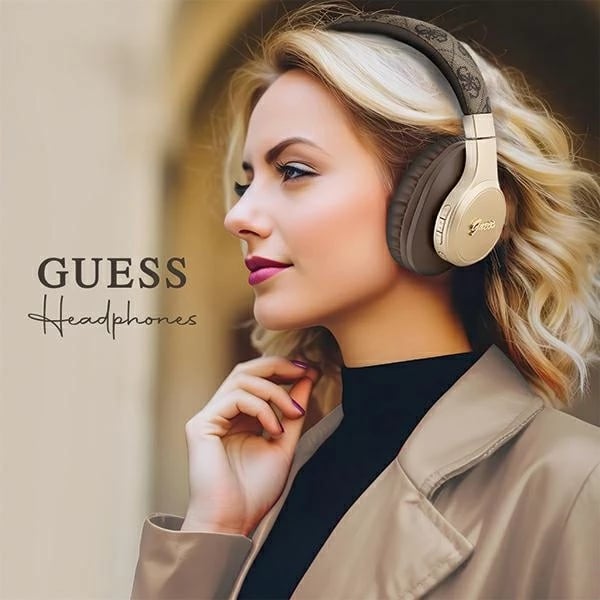 Kufje Bluetooth Guess GUBH604GEMW, on-ear, 32 orë, Kafe