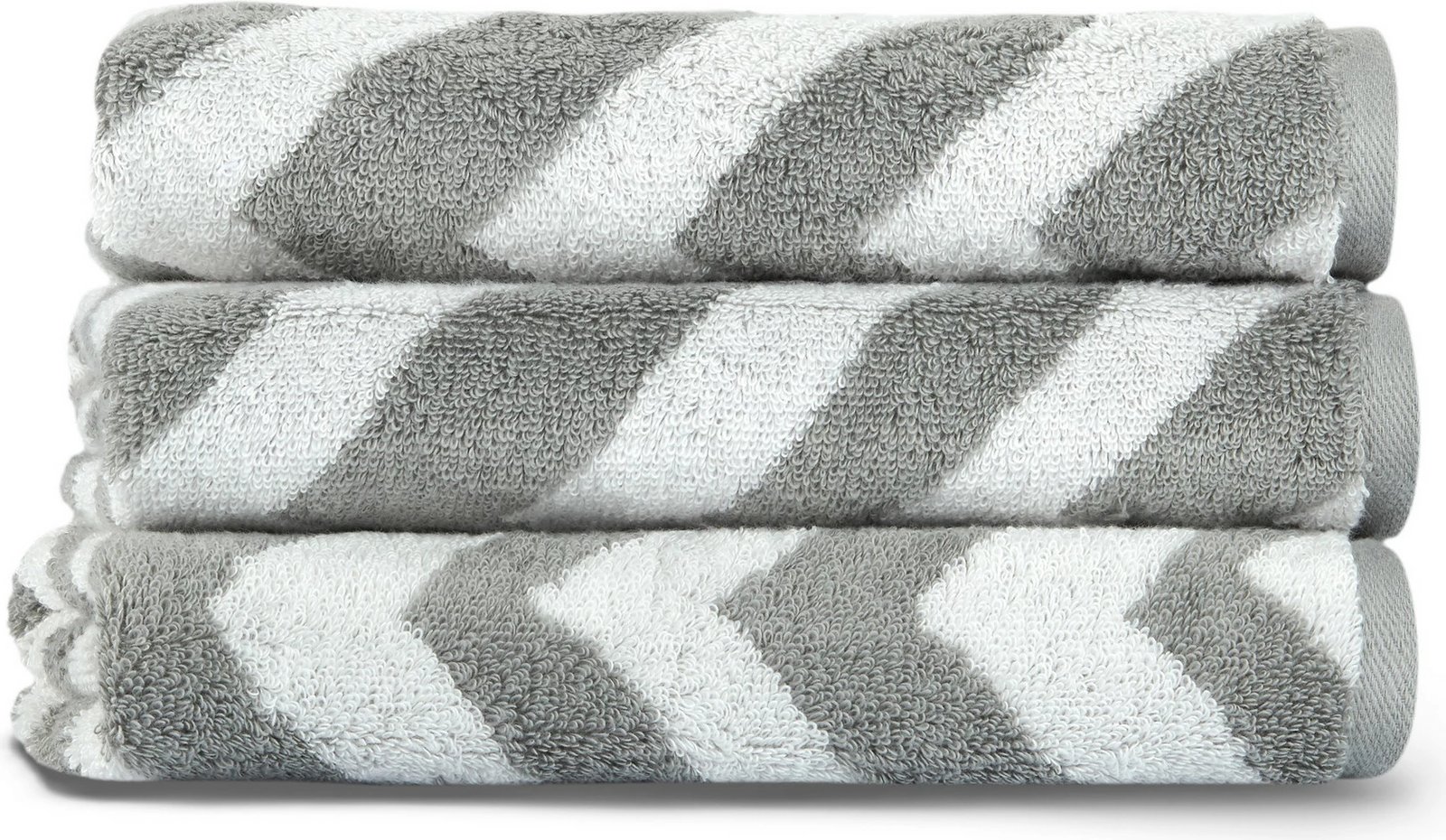 Peshqir fytyre Mijölnir, dizajn zig-zag, bardhë-gri