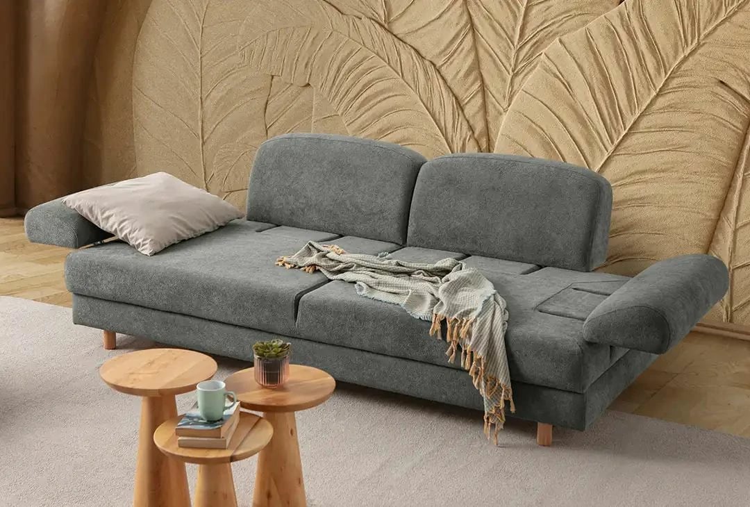 Divan-krevat treshe, ngjyrë antracit, Atelier del Sofa, Aries