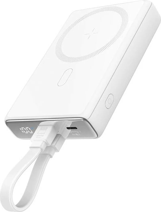 Powerbank Joyroom JR-PBM01, 10000mAh, 20W, me magnet dhe mbajtëse, e bardhë