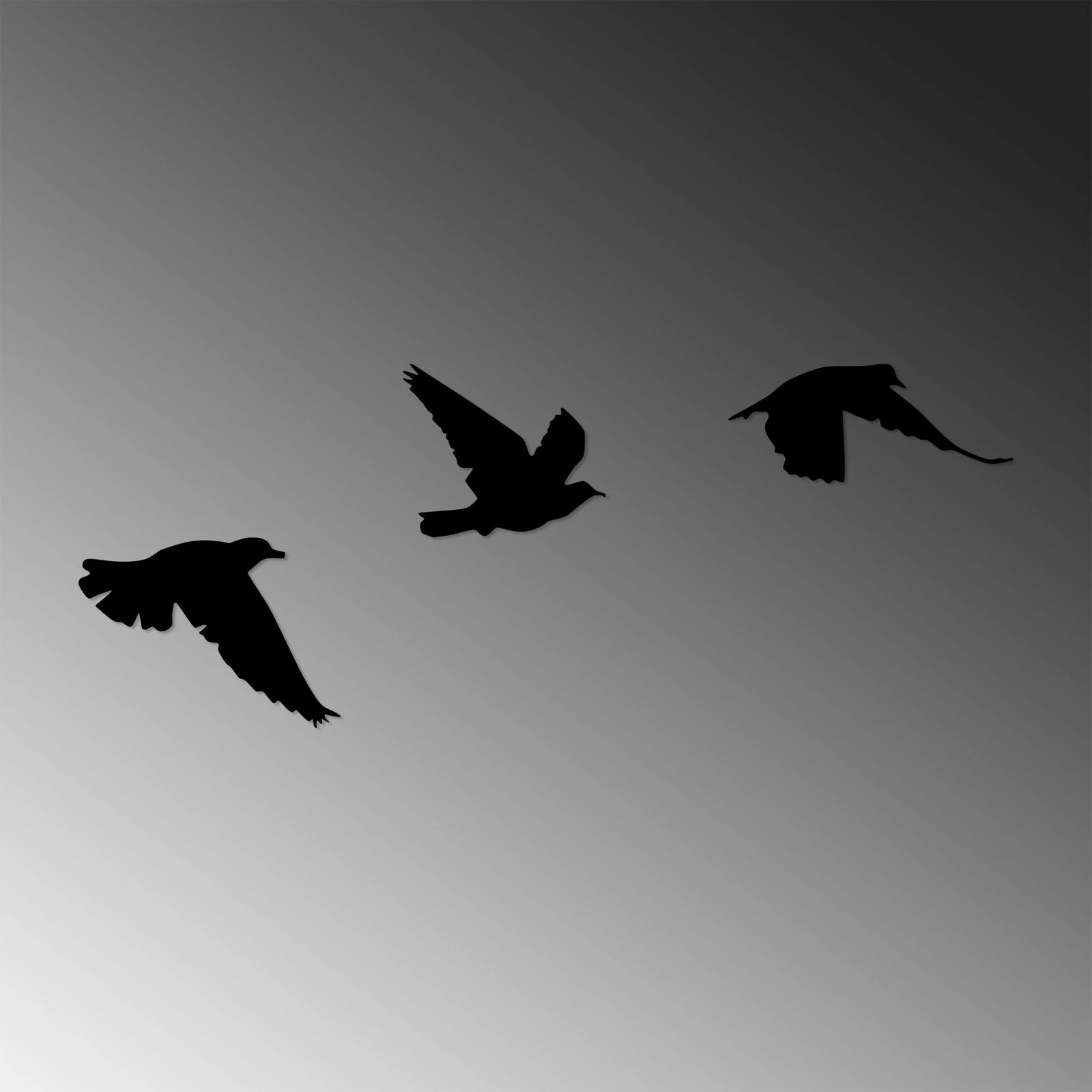 Aksesor dekorativ metalik për mur, zogj, 3 copë, Wallity - 477