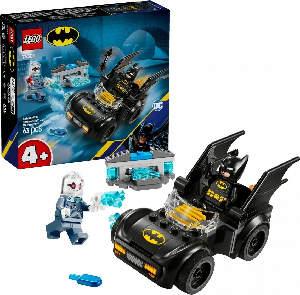 Set lodrash LEGO Batman 76301, Batmobile dhe Mr. Freeze, 63 pjesë