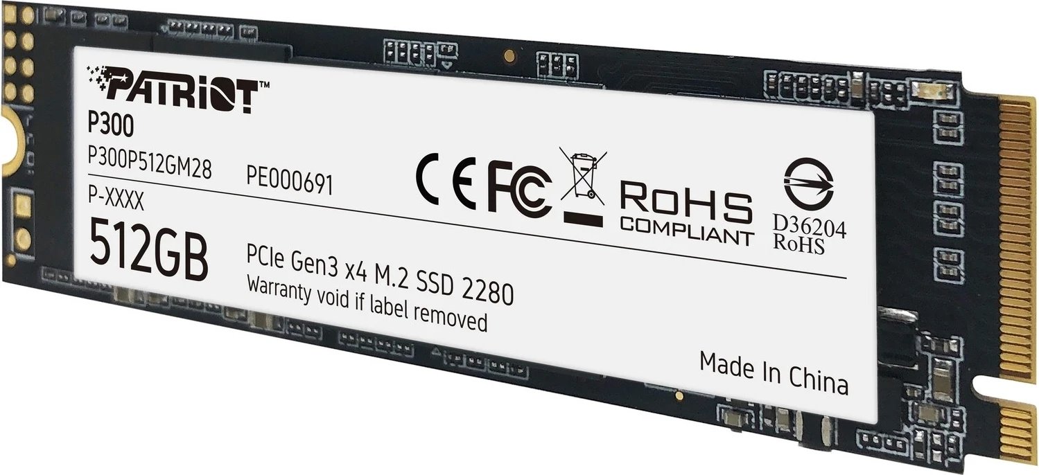 SSD Patriot P300, 512GB, M.2, PCIe 3.0