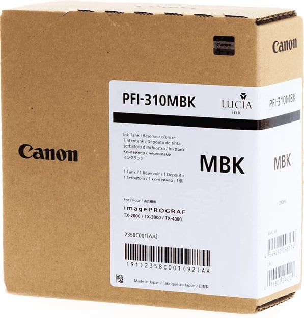 Rezervuar boje Canon PFI-310MBK (2358C001) 330 ml, e zezë mat