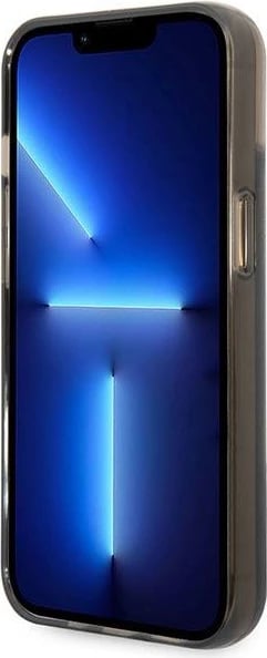 Mbështjellës Karl Lagerfeld Liquid Glitter Elong për iPhone 14, 6.1", i zi