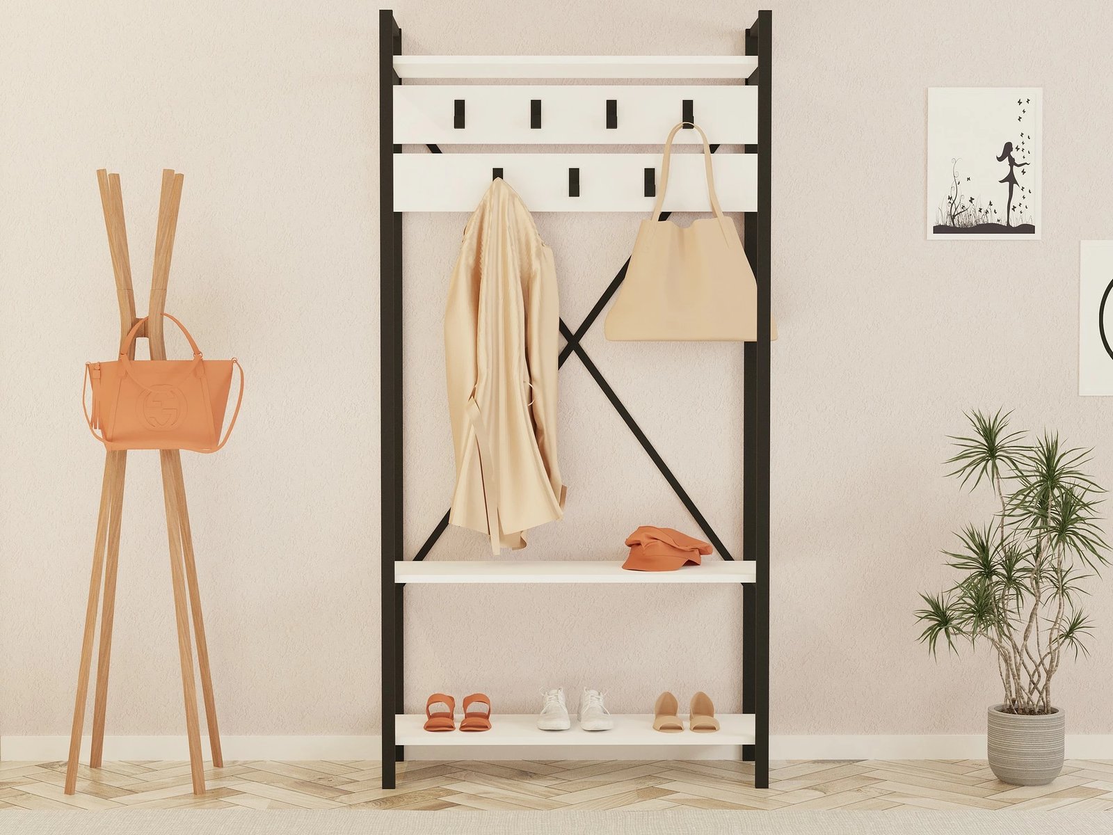 Stendë korridori Alfa, Skye Decor, e bardhë-gri