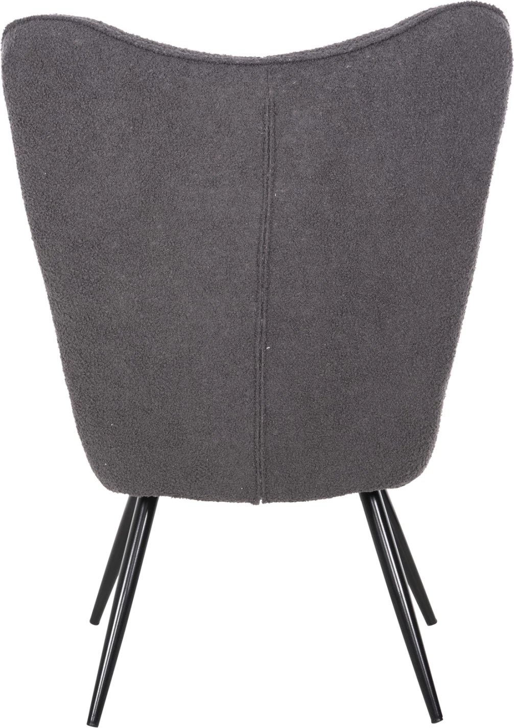 Fotelje CRAWLEY me tabure FH8918.21, pëlhurë boucle gri, këmbë metali të zeza, 70x74x105Hcm