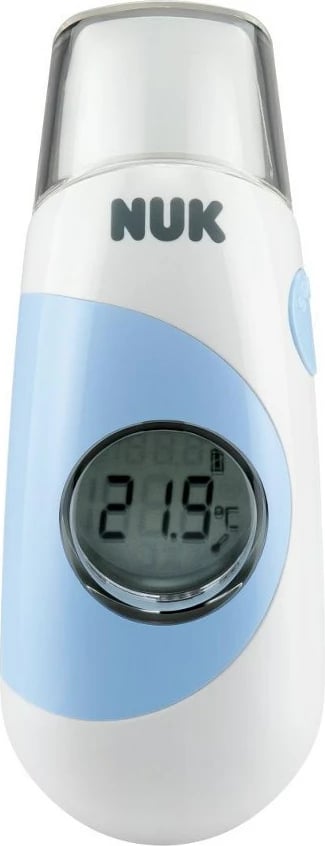 Termometër bebe, NUK Flash, matje pa kontakt në ballë 1 sekondë, memorie 25, ekran LCD, i bardhë